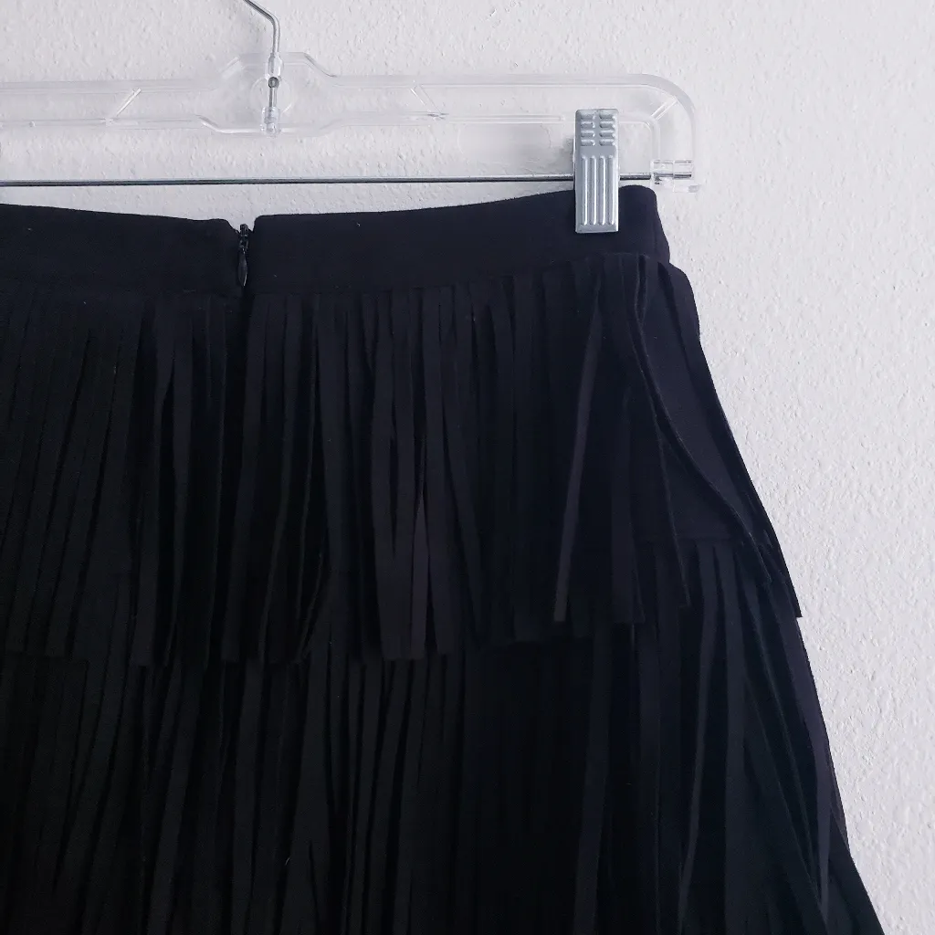 Kittenish Suede Fringe Tassel Mini Skirt - Image 6