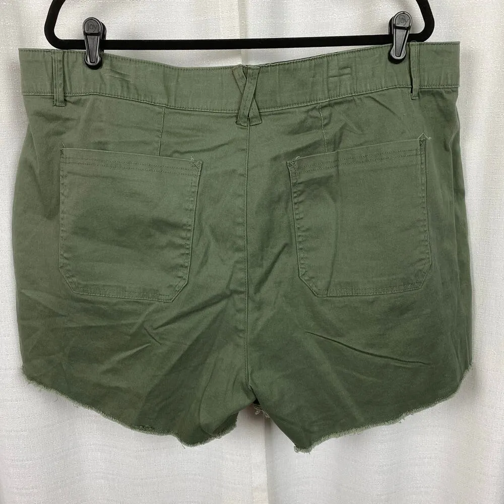 Democracy Lily Pad Green “Ab” Technology High Rise Cargo Shorts Sz.22W NWT - Image 9