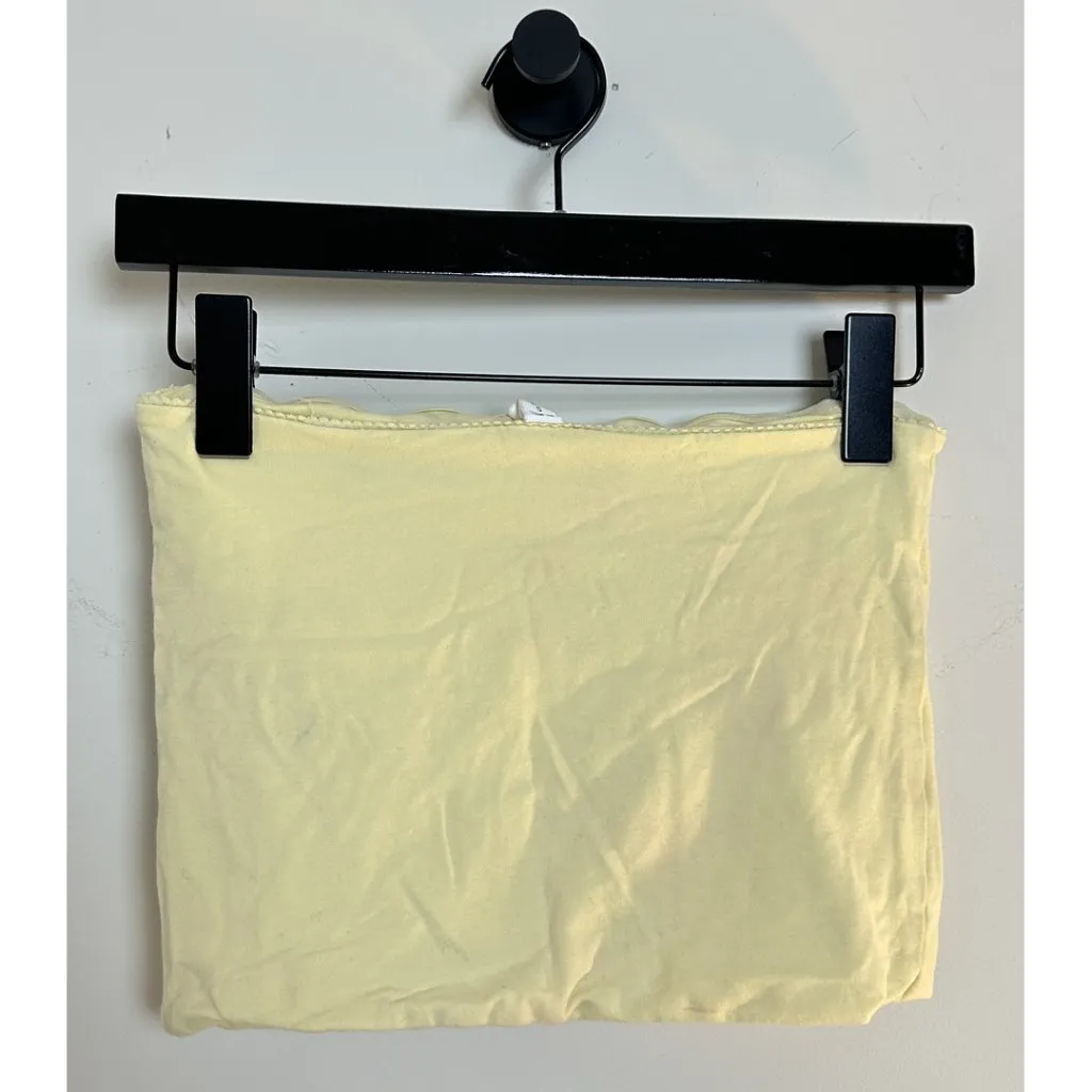 BP. Nordstrom Scallop Trim Tube Top in Pale Yellow Size Small - Image 5