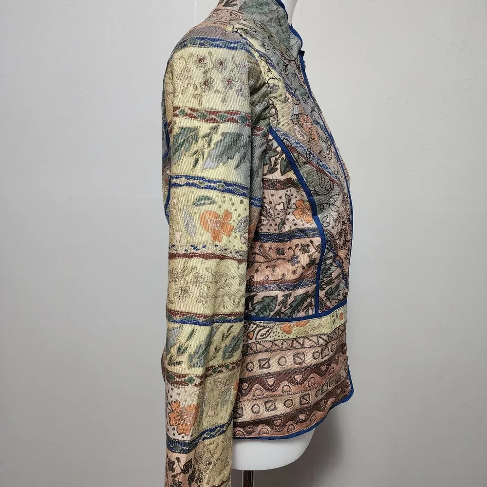 Coldwater Creek blue multicolored southwestern embroidered blazer size 6p - Image 4