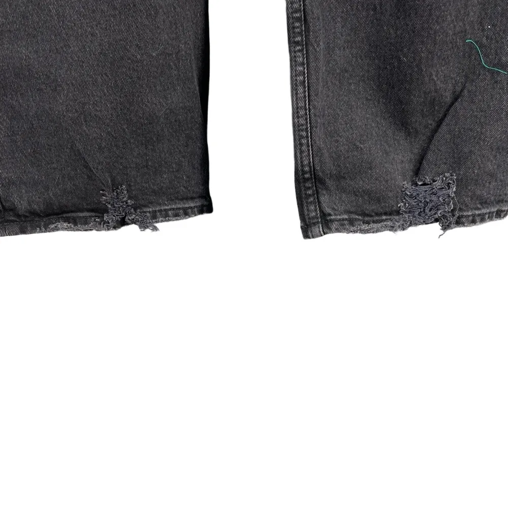 Abercrombie 90s Straight Ultra High Rise Jeans Black Distressed 35 Long 20L New - Image 6