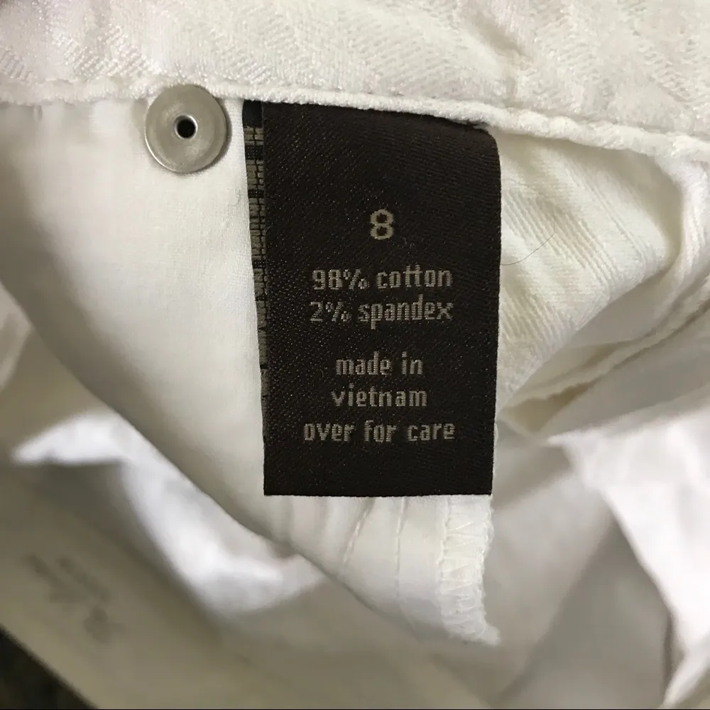 The Limited White Denim Zip Pocket Ankle Pants Size 8 - Image 4