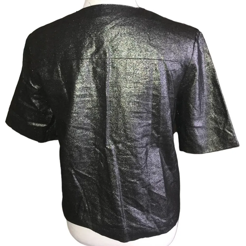 KENAR SHIMMERY BLACK TIMELESS CHIC VERSATILE TOP SIZE 8 - Image 2