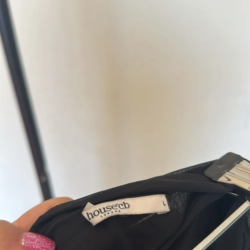 House‎ of cb madeline maxi tie skirt black NWOT size L - Image 5