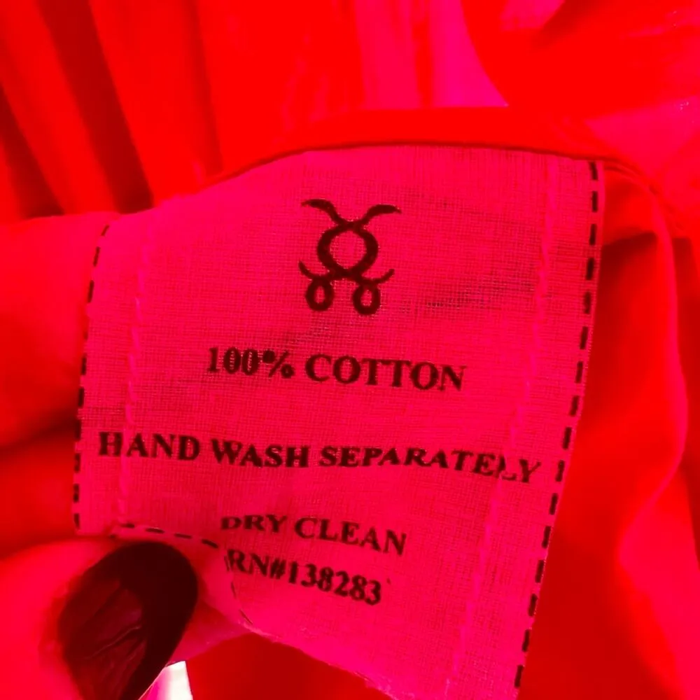 Figue Bella maxi cotton dress red size XS / S relaxed new with tags tassels - Image 8