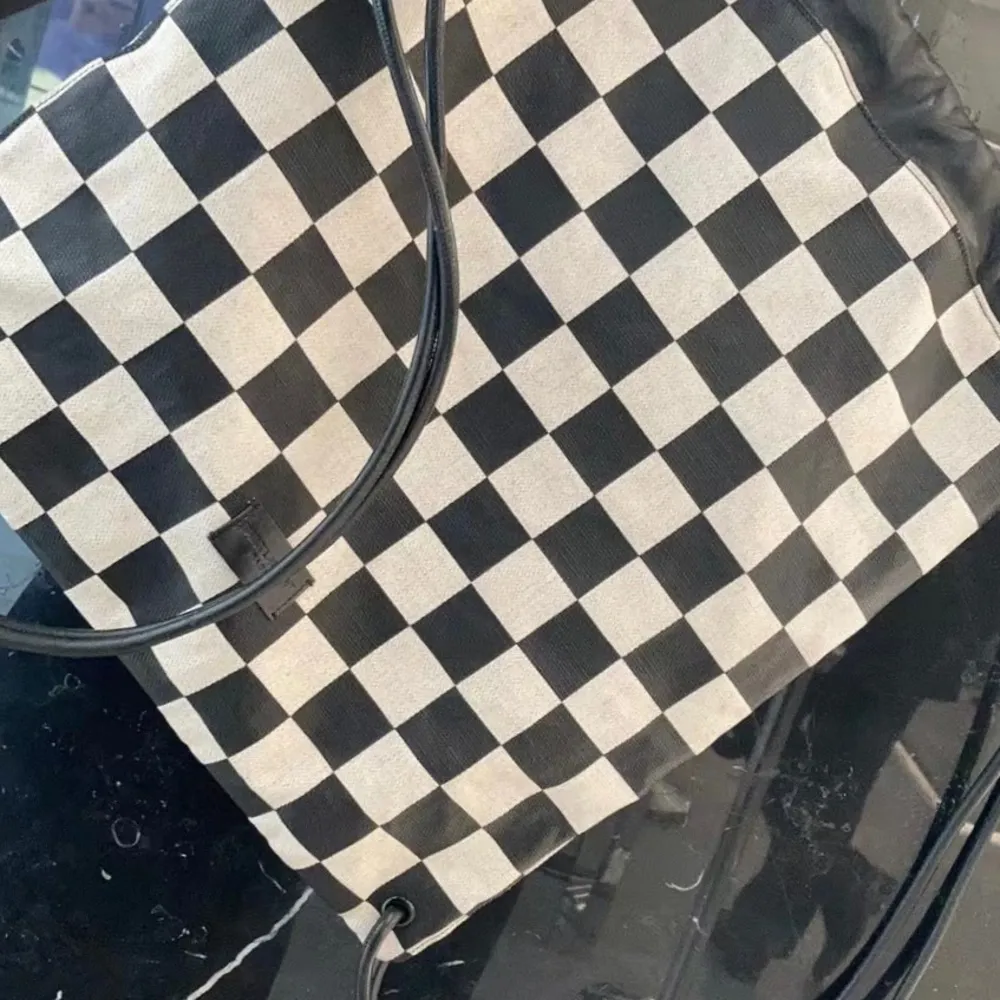 Saint Laurent Teddy Checkerboard Canvas Backpack - Image 2