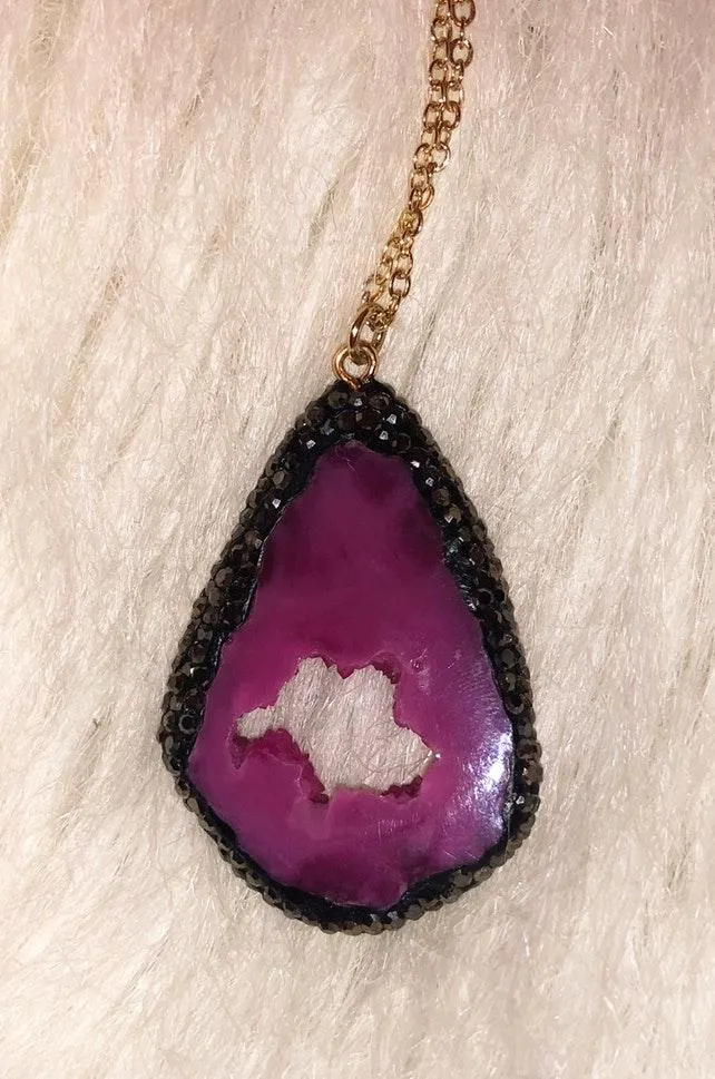 Magenta Geode Pendant - Image 7