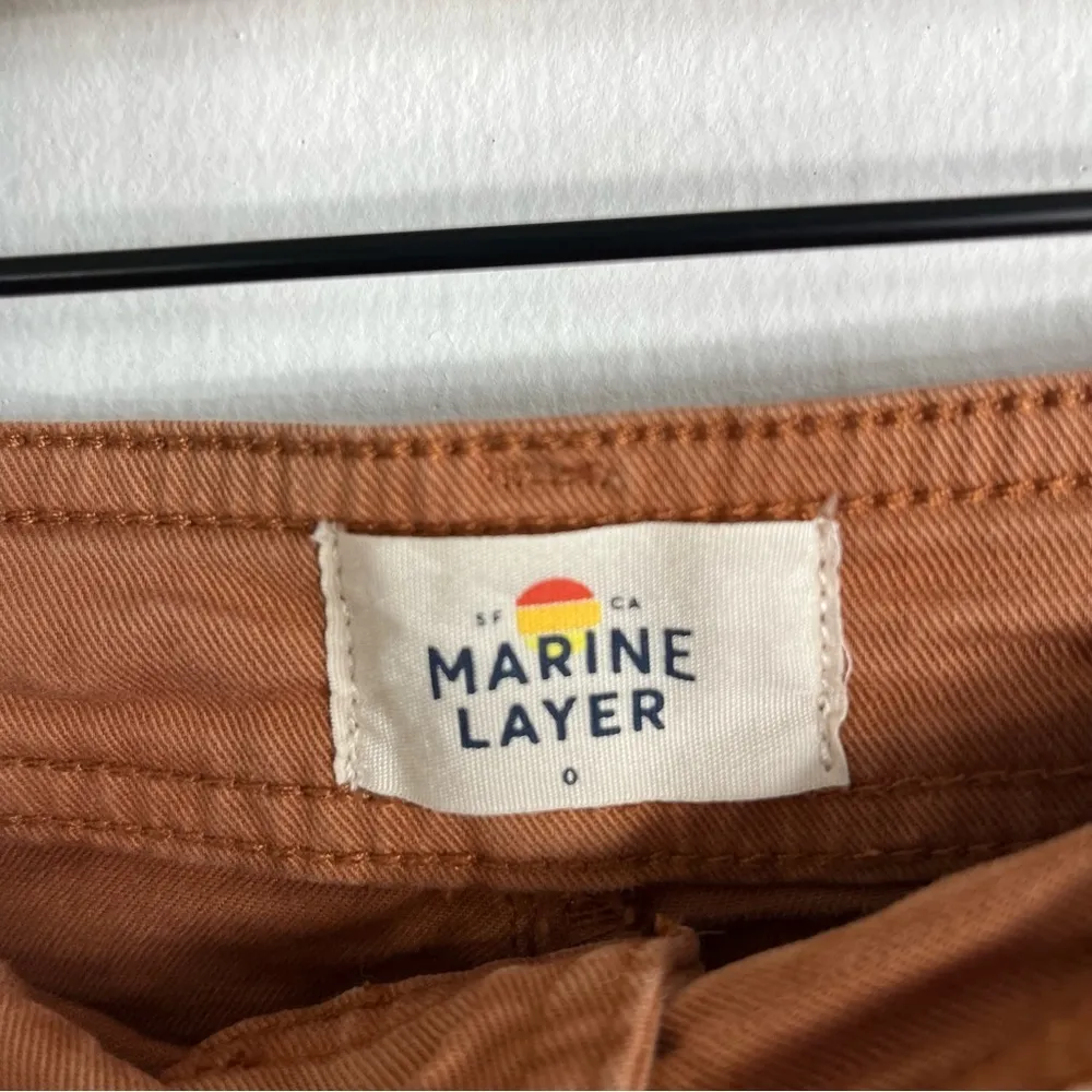 Marine Layer Bridget Slim Wide Leg Crop Orange Brown Pants Size 0 High Rise - Image 5