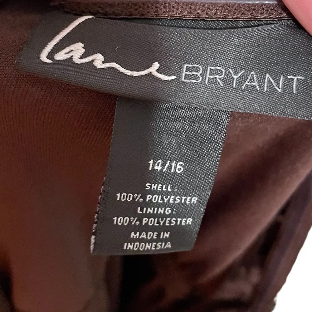 Lane Bryant Brown Southwestern Print No Slip Strapless Asymmetric Mini Dress - Image 4