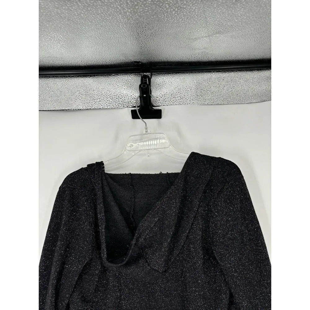 Juicy Couture Cardigan Sweater Hooded Sparkly Glitter Metallic Holiday Cute Sz S - Image 6