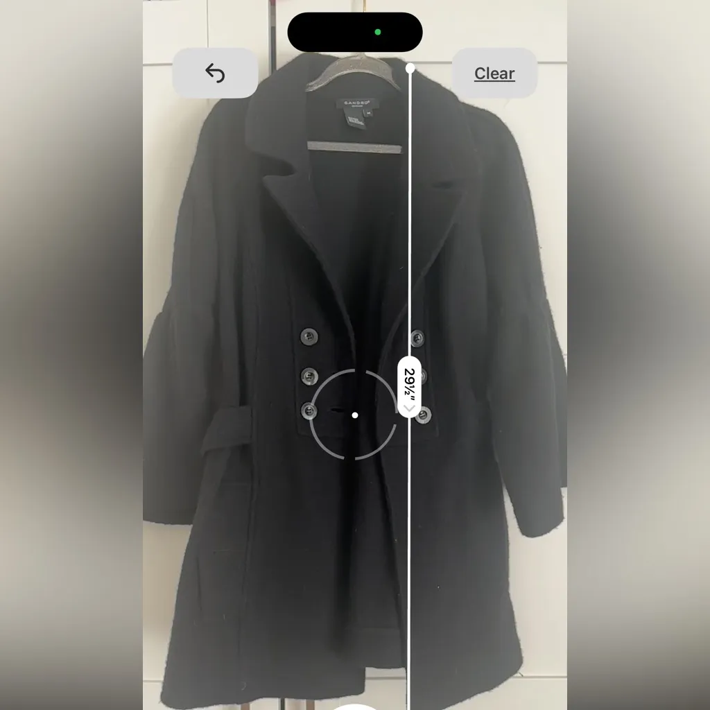 Sandro Sportswear Women's Wool Black Pea Coat Minimalist Chic Travel - Image 5