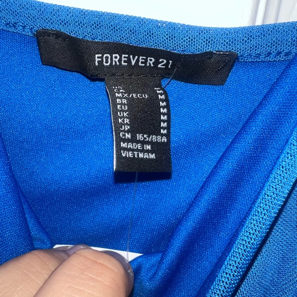 NWT Forever 21 Asymmetrical Blue Dress - Image 3