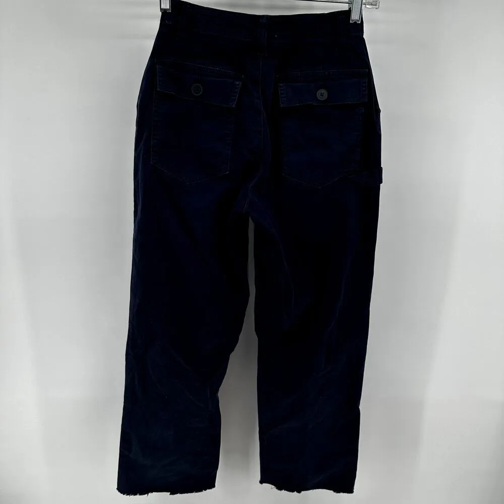 Sunday Best Genevieve Pants Carpenter High Rise Raw Hem Wide Pure Indigo 00 Blue - Image 5