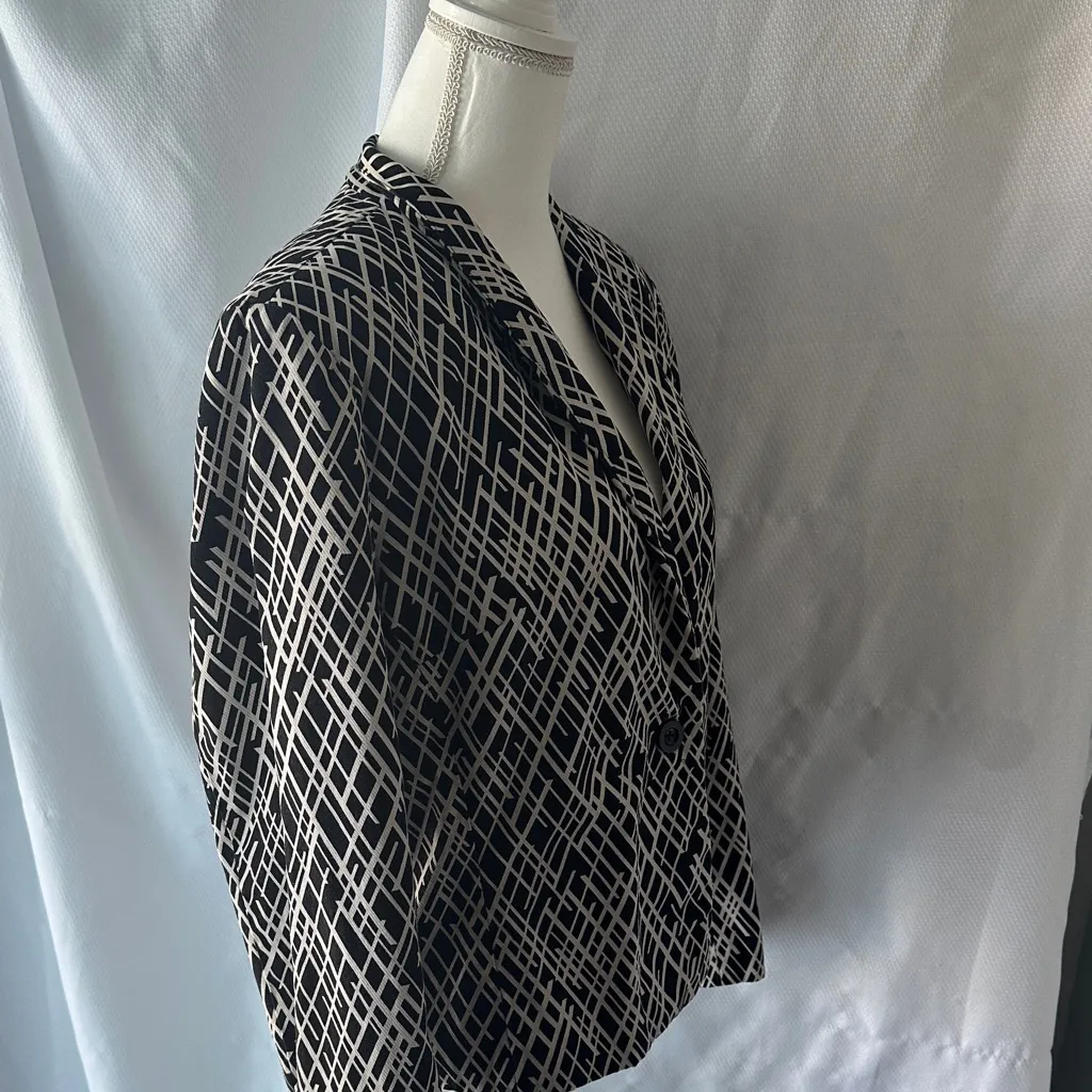 Covington Black and White Geometric Blazer - Image 4