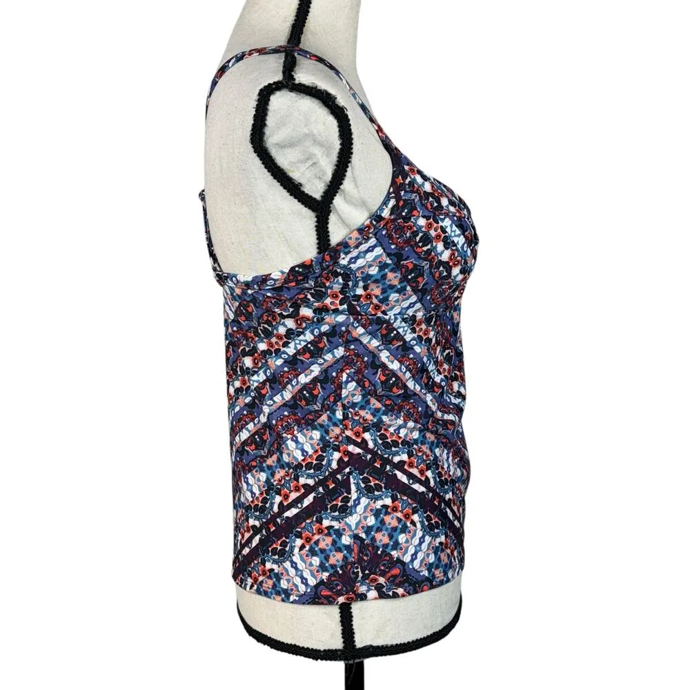 Athleta SZ 36 B/C Marrakesh Twister Tankini Swim Top Criss-Cross Straps Padded - Image 3