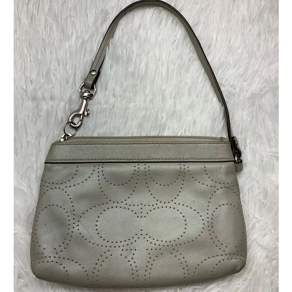COACH Silver Signature Wristlet - Image 2