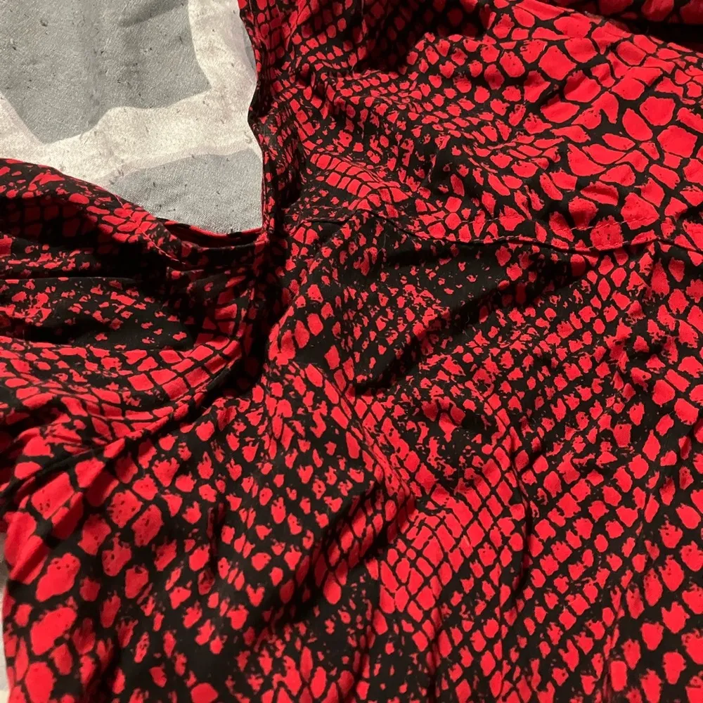 a.n.a Red and Black Notched Collar Cut Out Top - Image 10