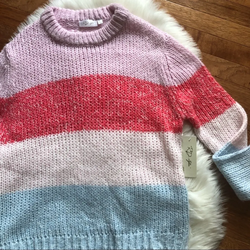 RD Style Colorblock Crew Neck Sweater - Image 3