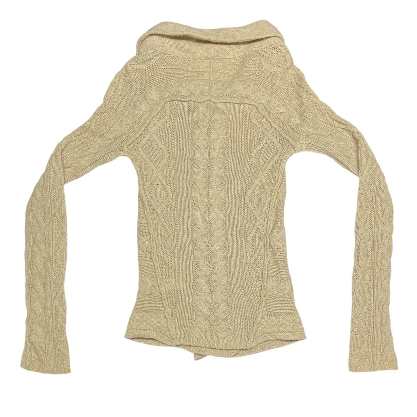 Banana Republic Y2K Knit Cardigan Sweater Womens XS Cream One Button - Image 4