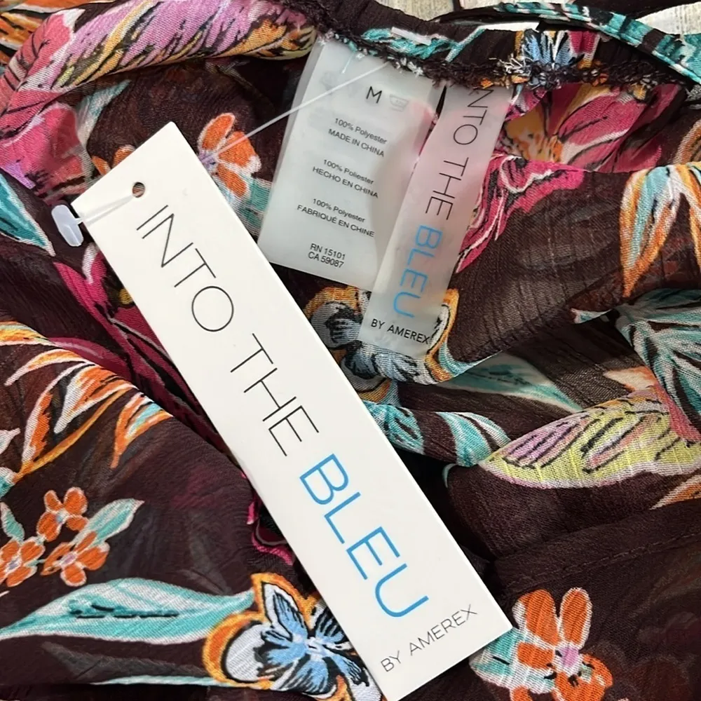 Into the Bleu Swimsuit and matching coverup size 10 NWT Brown - Image 8