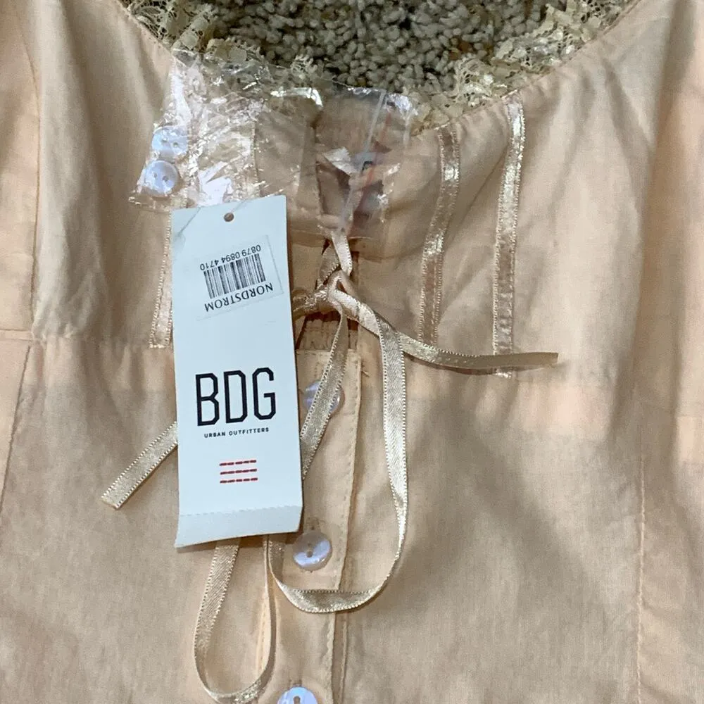 Urban Outfitters BDG UO Peach Lily Playsuit One Piece Romper Shorts Large Creme - Image 5