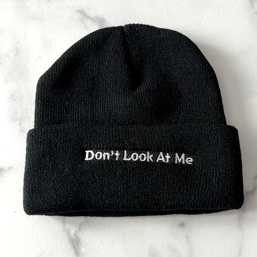 “Don’t Look At Me” Black Beanie NEW w/o Tag - Image 3