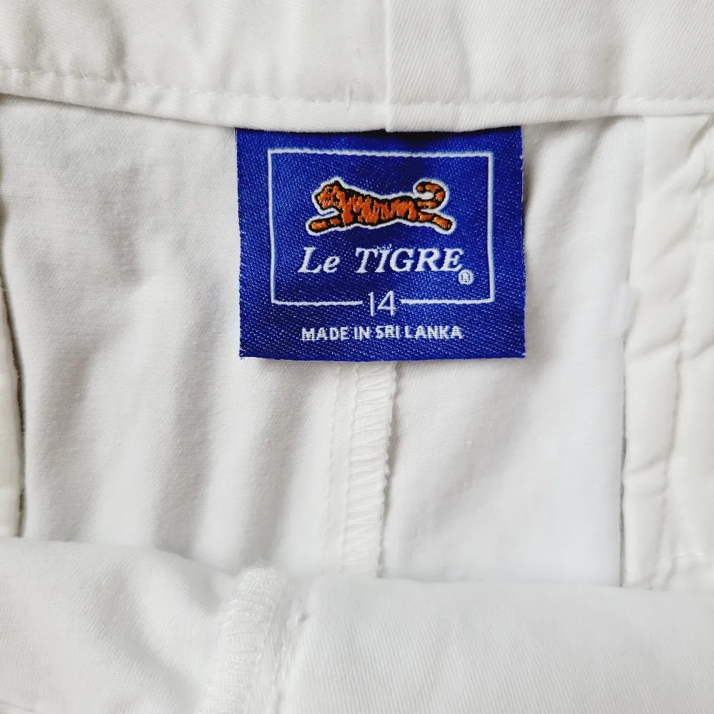 Le Tigre white flat front twill shorts size 14 - Image 2