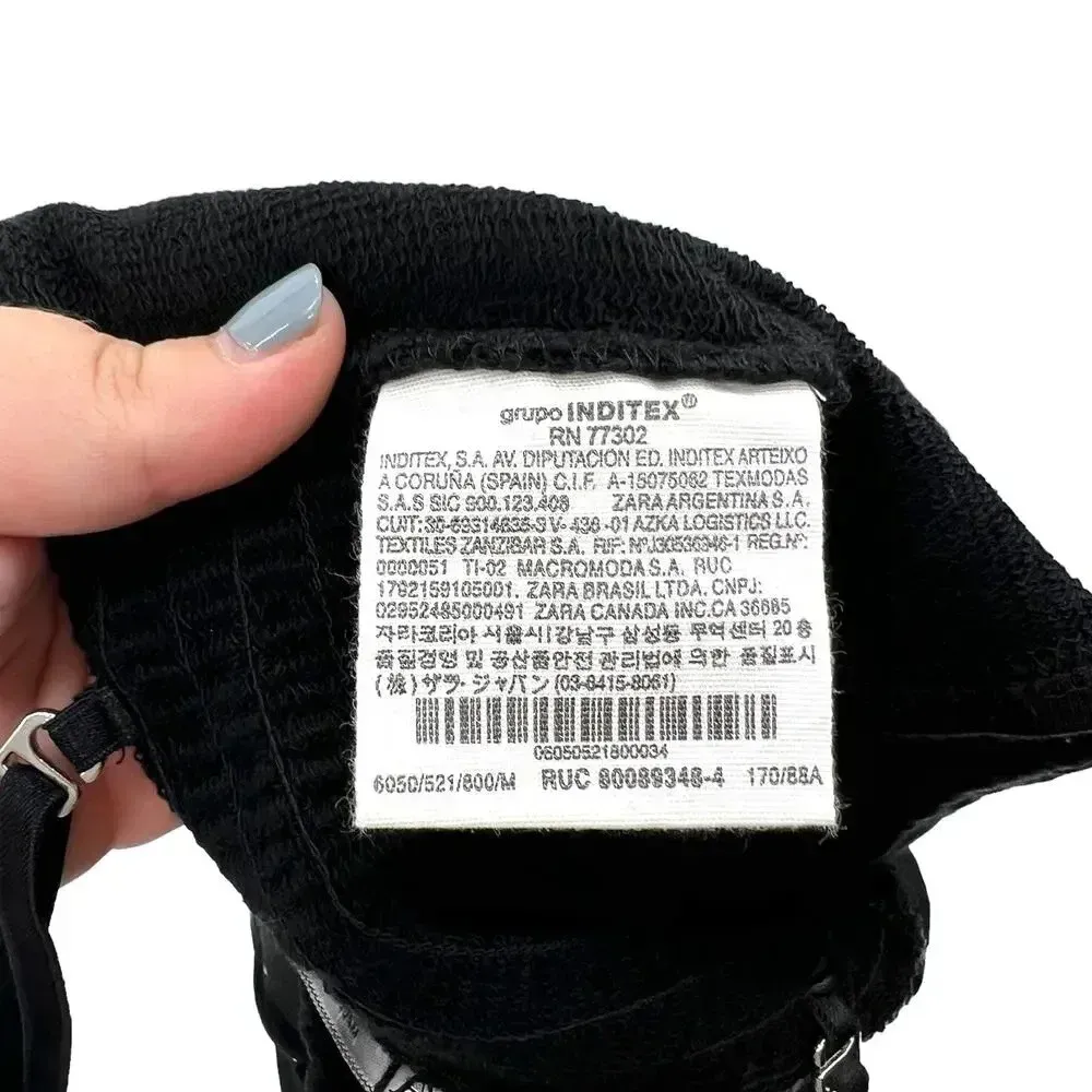 Zara Corset Tank‎ Top Bralette Lace Up Sweetheart Shirred Black Size Medium - Image 10