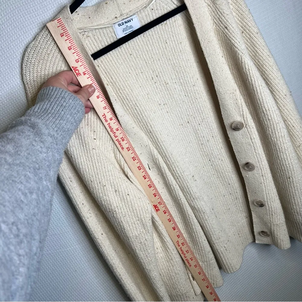 Old Navy | Cream Textured Knit Cardigan 2X Woman’s - Image 6