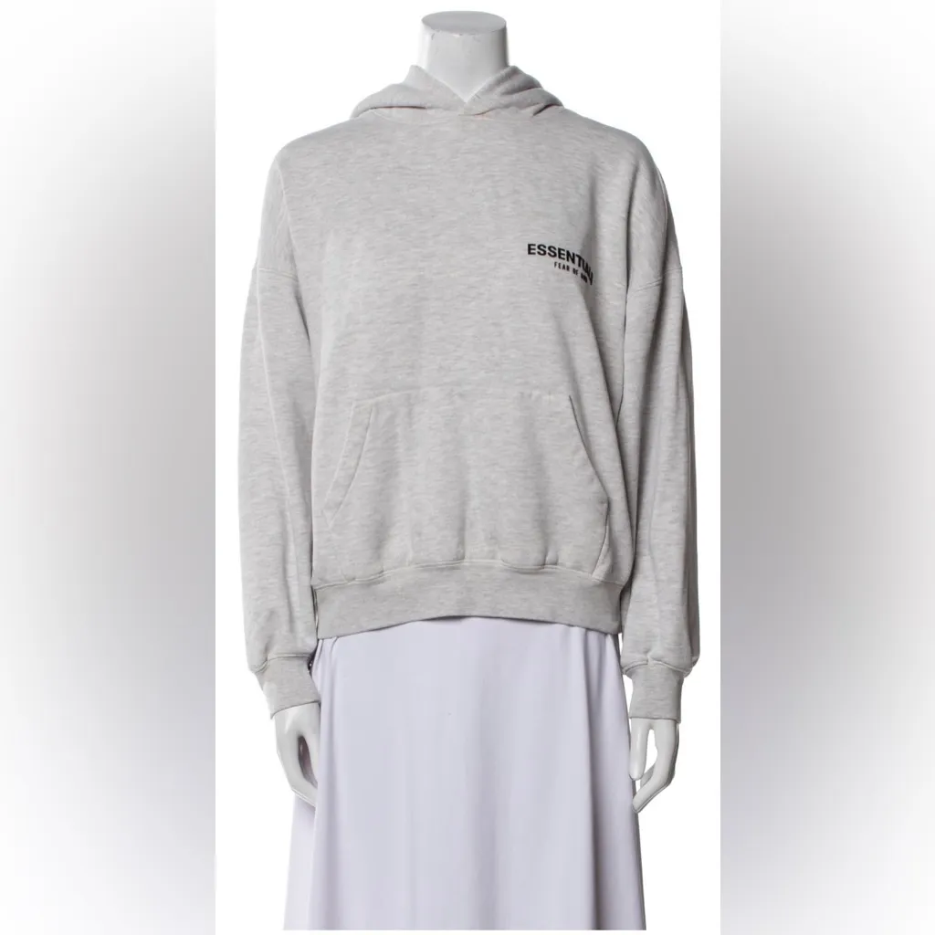 ESSENTIALS FEAR OG GOD LIGHT OATMEAL PULLOVER HOODIE SMALL - Image 2