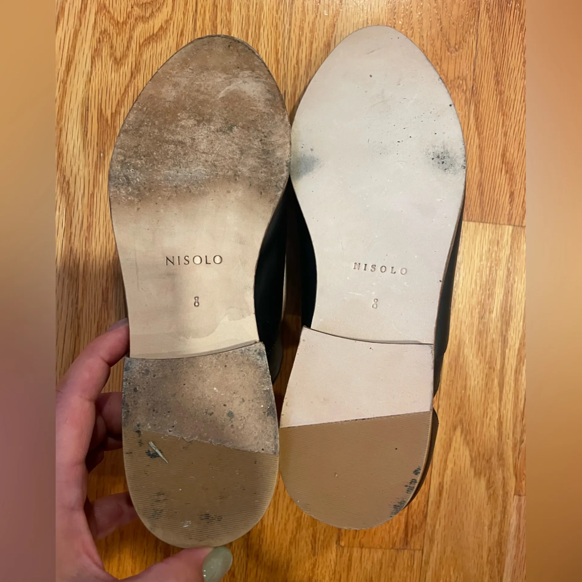 Nisolo Emma Oxford Black Leather Shoes Size 8 - Image 4