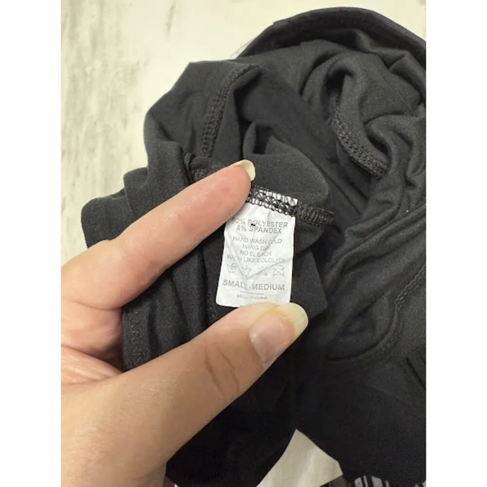 Women's Black Leggings Size Small/Medium High Waisted with Pockets Cozy Easy On - Image 6