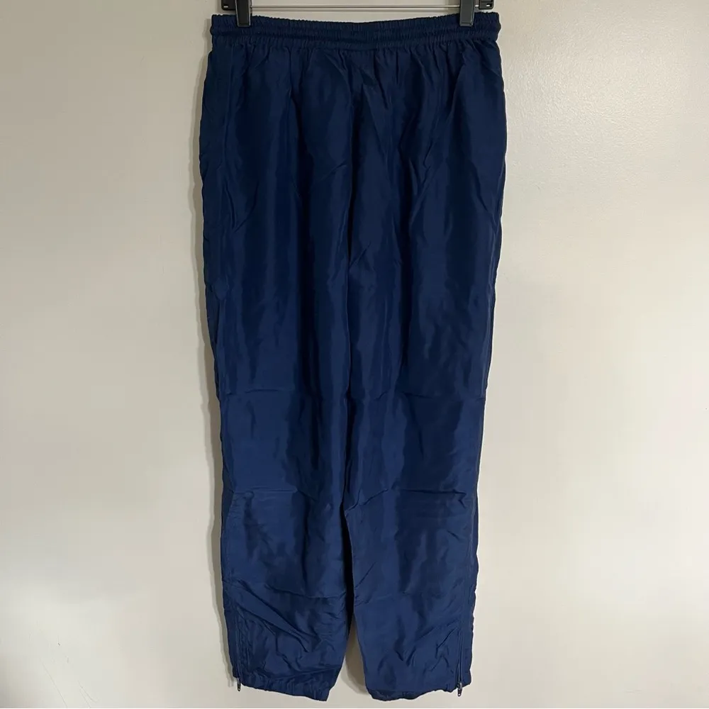 Women’s Vintage Kriss Kross‎ 100% Silk Navy Blue Joggers Size Large Ankle Zip - Image 14