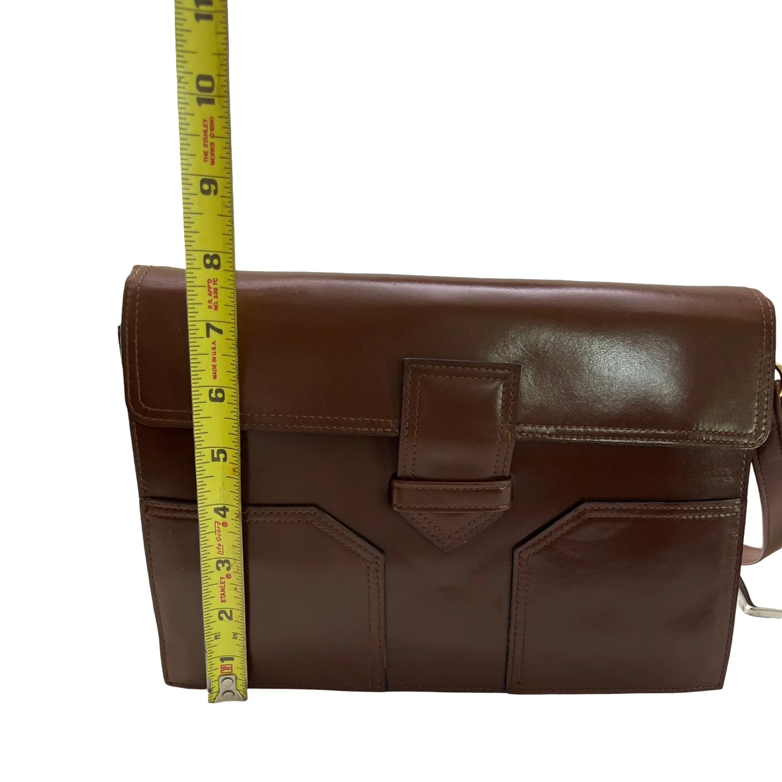 Vintage Yves Saint Laurent Brown Leather Shoulder Bag Model DE 3133 BR 1970 - Image 15