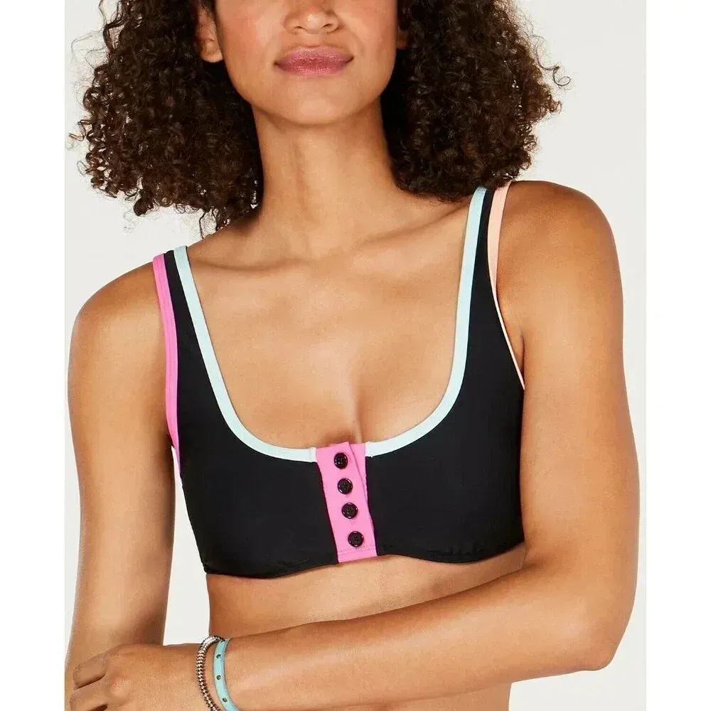 Colorful Black Bikini NWT Medium - Image 11