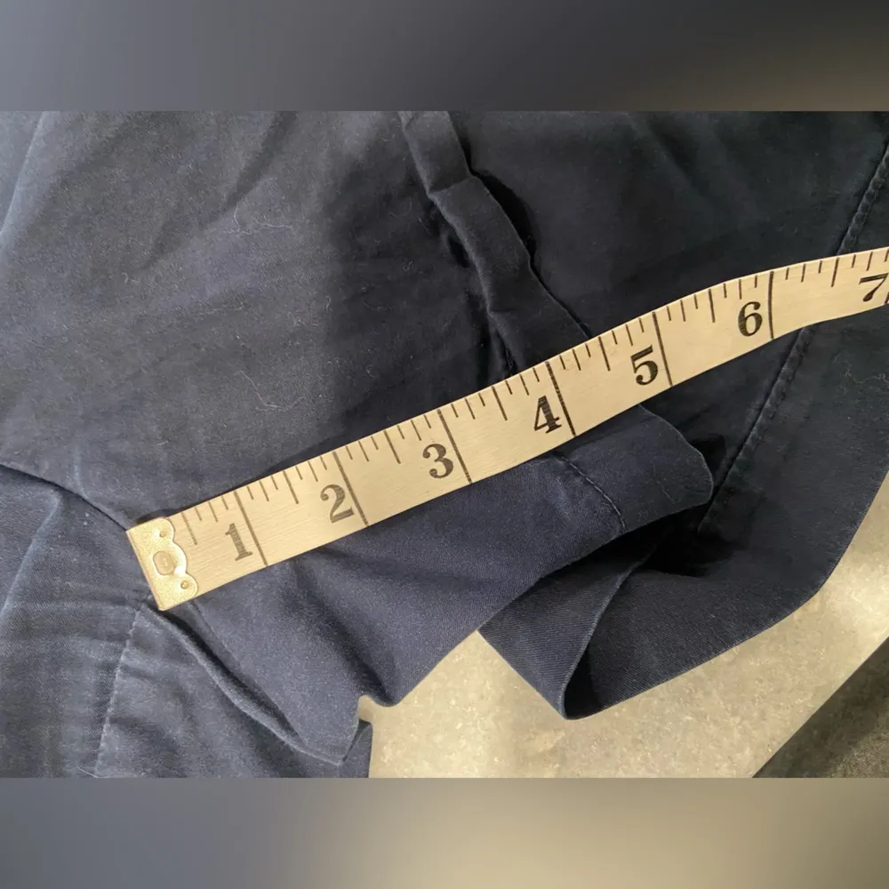 Tommy Hilfiger Size 14 Navy Blue Cotton Chino Shorts Pockets Zip Up - Image 7