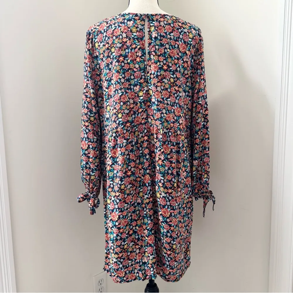 Old Navy Midi L Floral Ditsy Bohemian Long Sleeve Tie Coquette Cottagecore Multi - Image 2