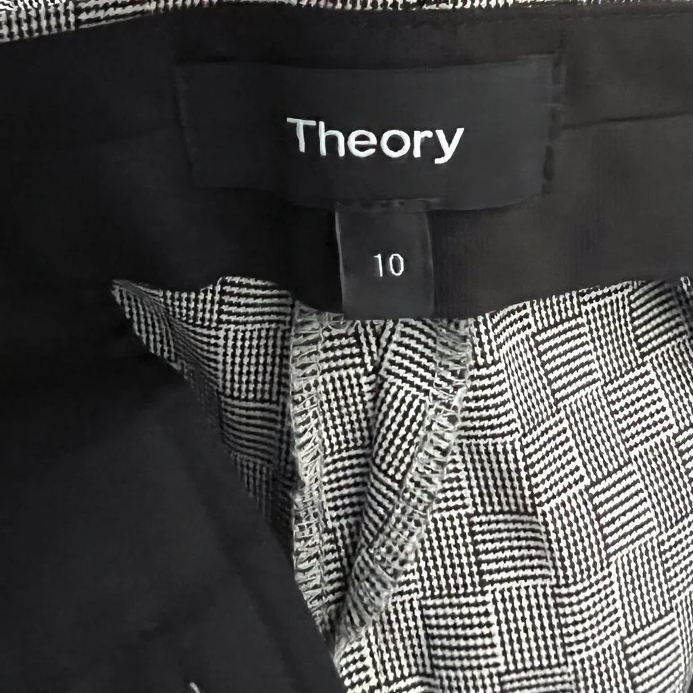 Theory Tailored Slim Cropped Trousers Pants Size 10 Gray - Image 8