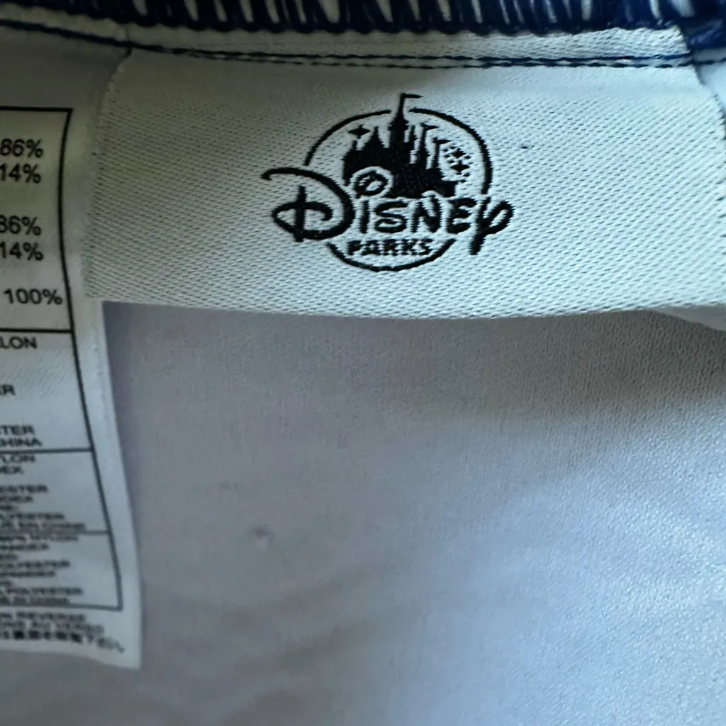 NEW Disney Parks Blue Stripe One Piece Swimsuit Skirt Minnie Mouse WDW Halter - Image 2