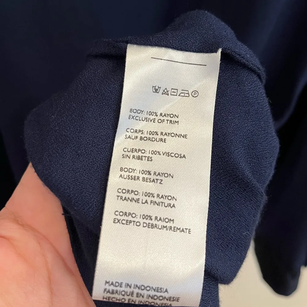 Anthropologie Cleobella Bengal Navy Embroidered Dress Split Bell Sleeves - Image 9