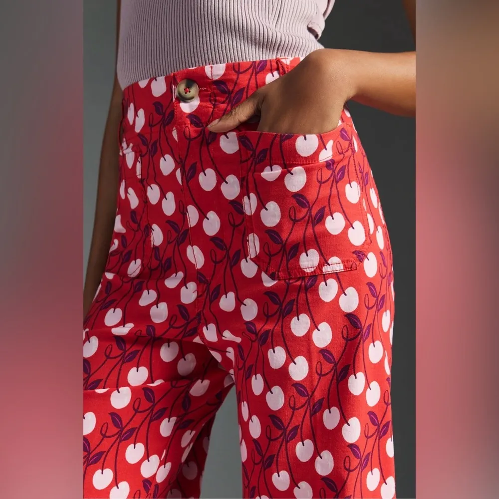 Maeve by Anthropologie The Colette Cherries Wide-Leg Pants - Image 3