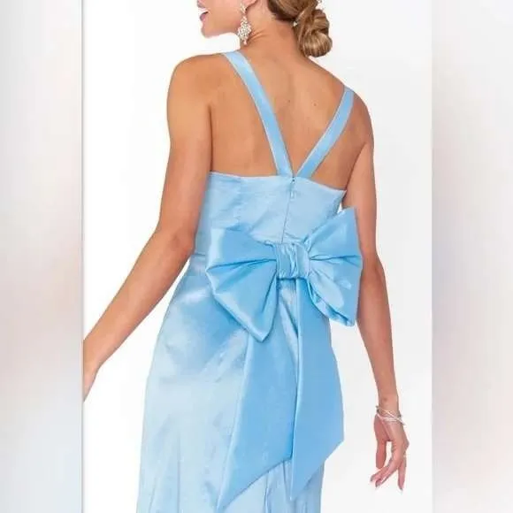 Show Me Your Mumu Charlotte Bow Dress Size XL Light Blue Taffeta‎ Bridesmaid NEW - Image 2