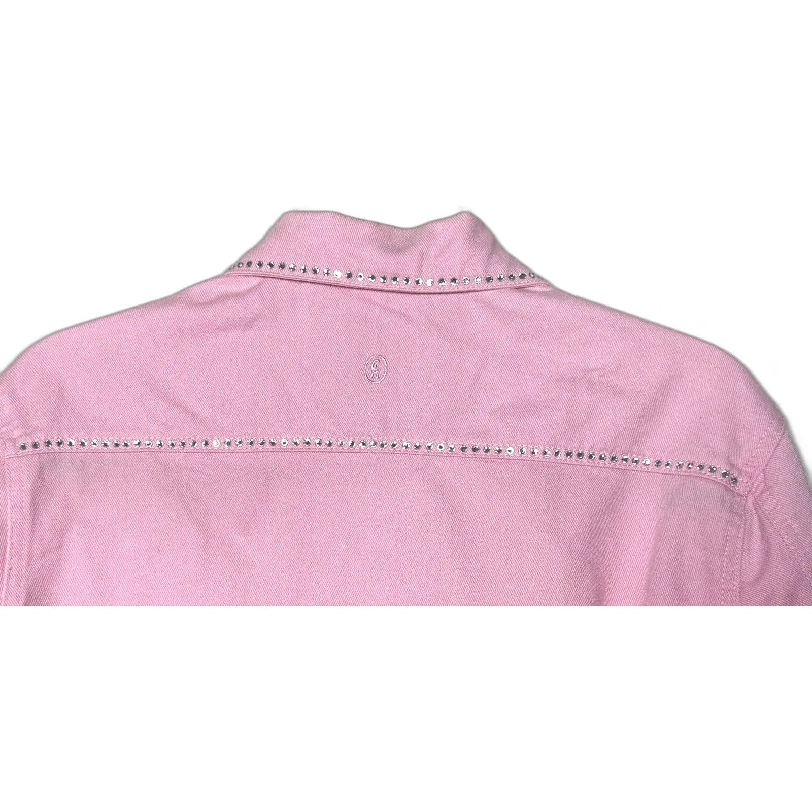 Vintage Christine Alexander Denim Jacket Pink Rhinestones Swarovski Crystals M Size M - Image 5
