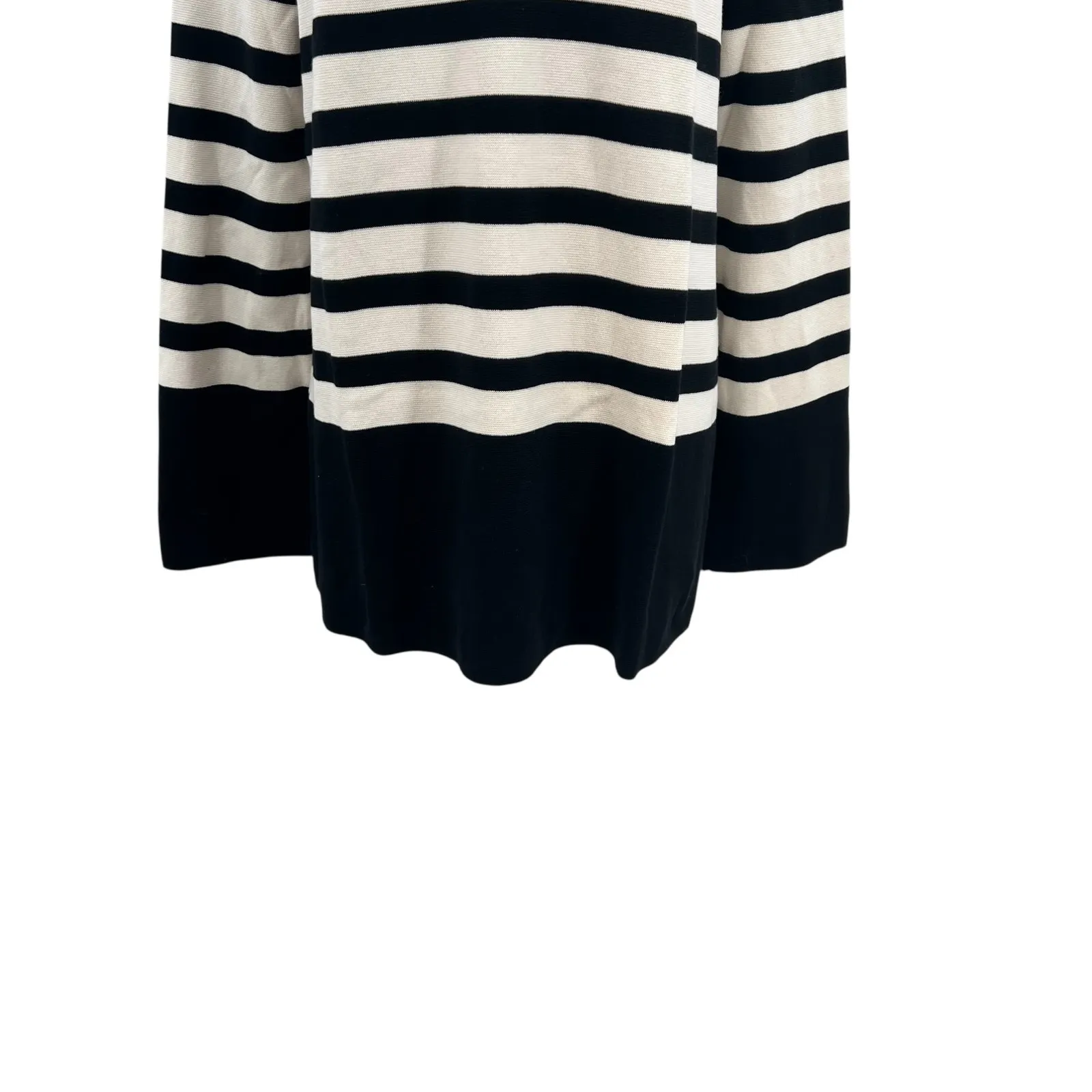 COS A-Line Roll Neck Top Sweater Striped Black Cream Size‎ Small - Image 6