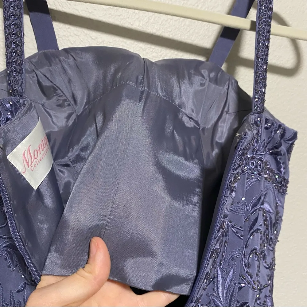 Montage Collection Vintage Purple Beaded Maxi Dress 6 - Image 11