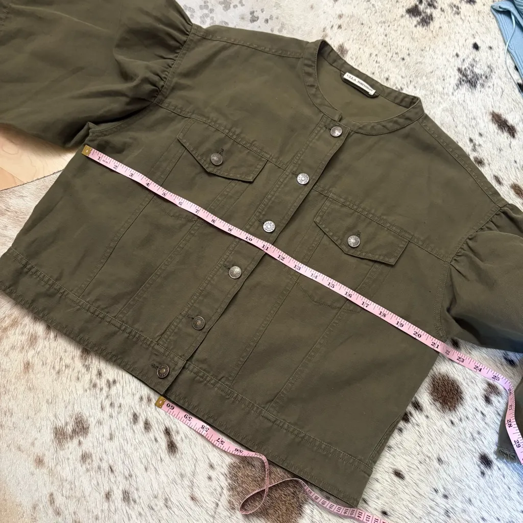 ULLA JOHNSON Kloe Jacket in Olive Military Size 10‎ - Image 11