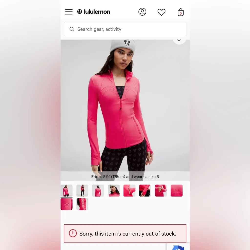 Lululemon Disney NWT Define Nulu Jacket Lip Gloss Pink Color Size 6 - Image 16