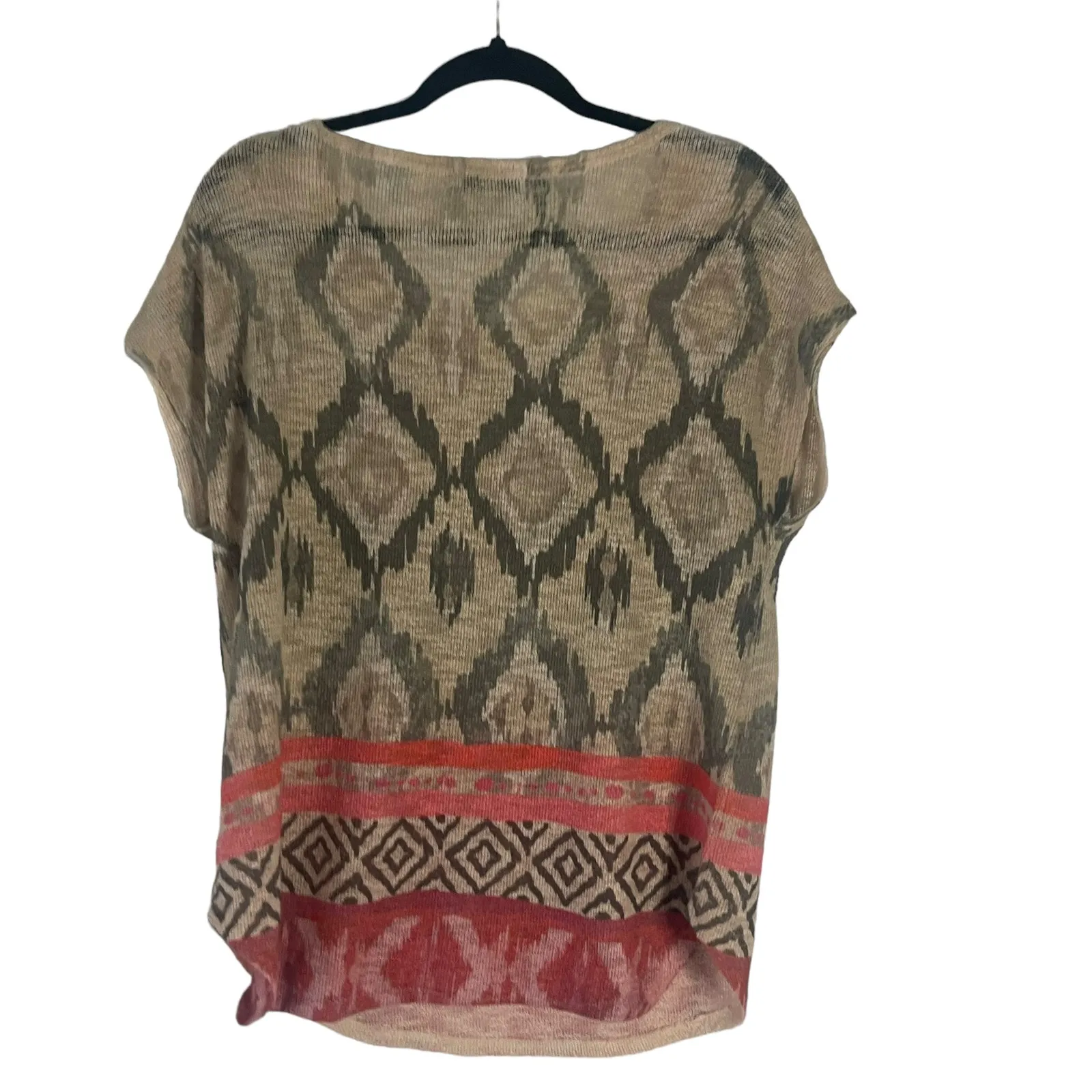 Pollux Boutique‎ Women's Size Large Open Knit Boho Western Top Tan - Image 5