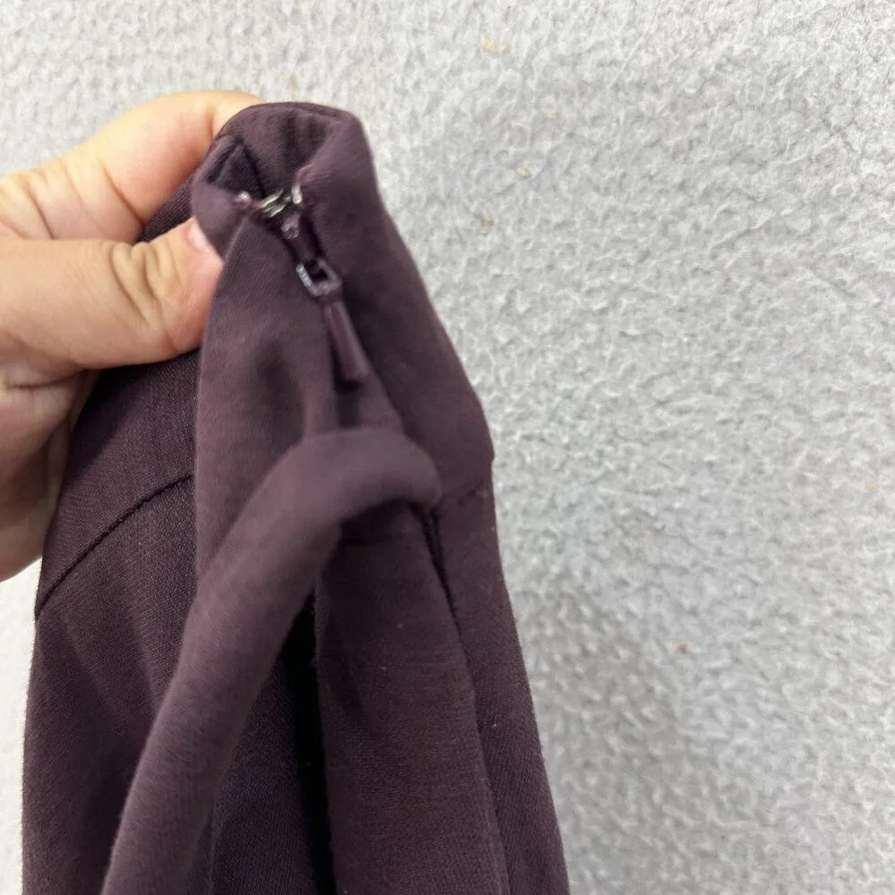 Leith pants womens medium purple wide leg tie waist pockets high‎ waist cropped - Image 7