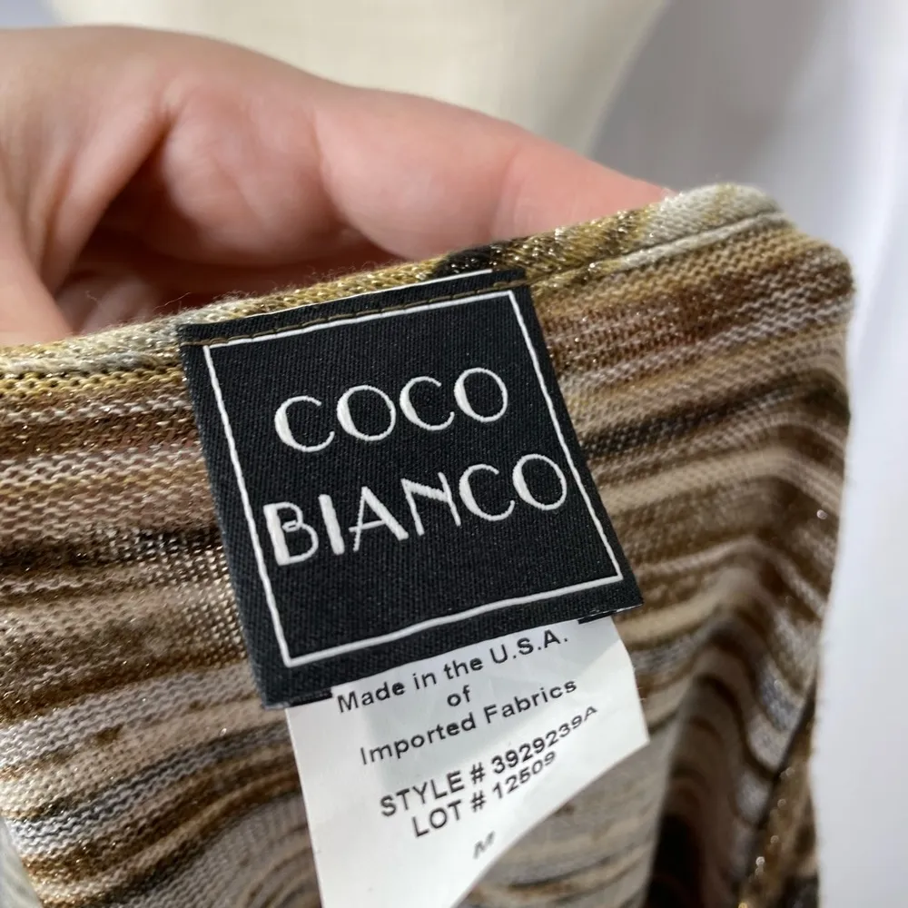 Coco Bianco women’s asymmetrical hem metallic top Medium - Image 11